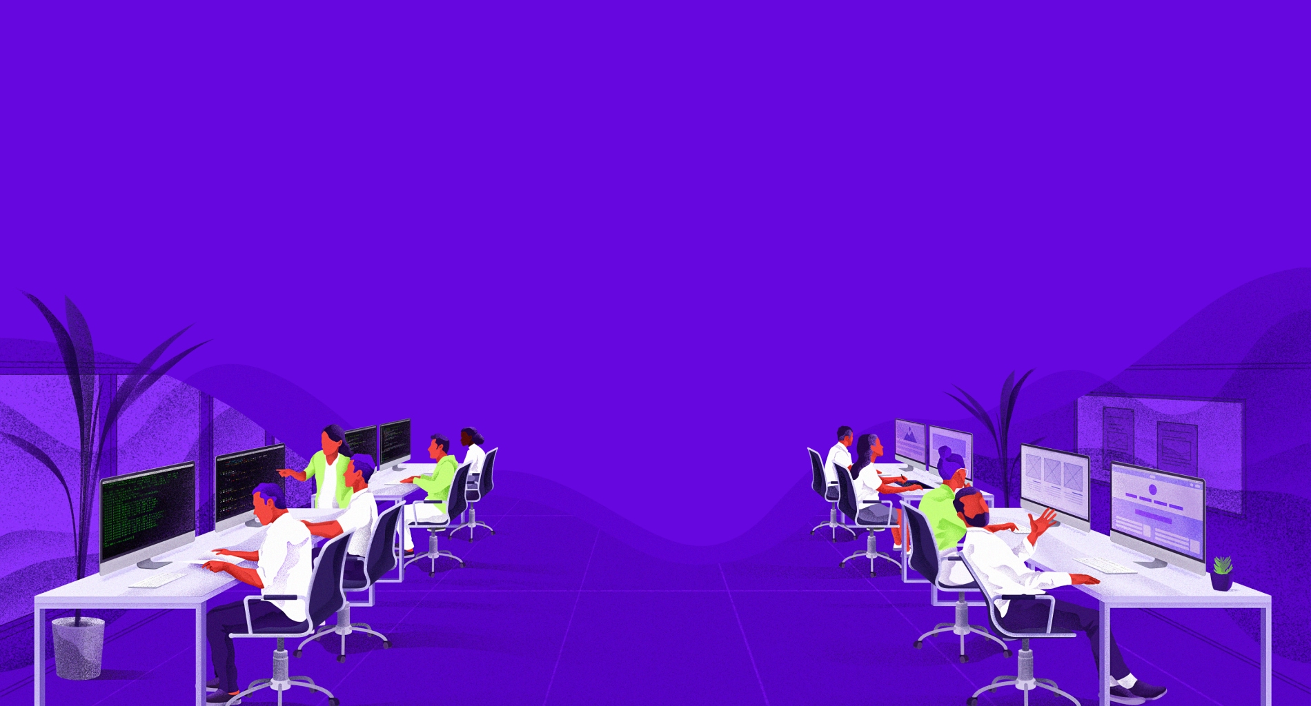 People working at their desks