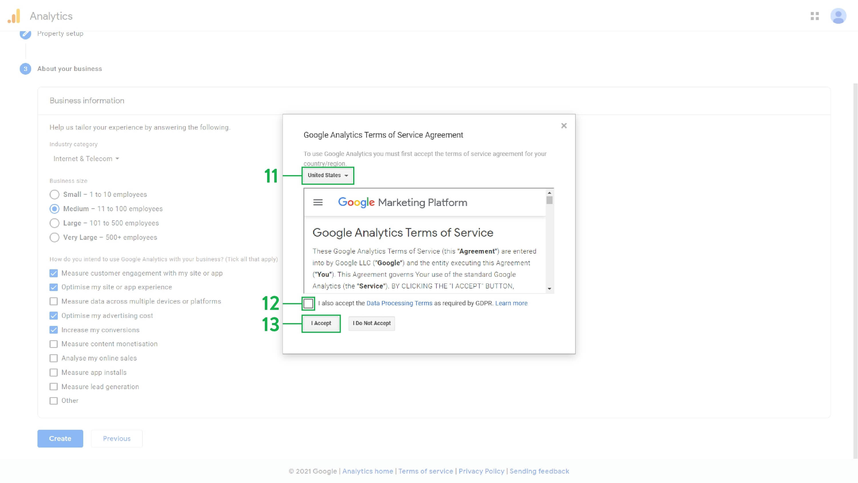 Google Analytics Terms of Service Agreemen