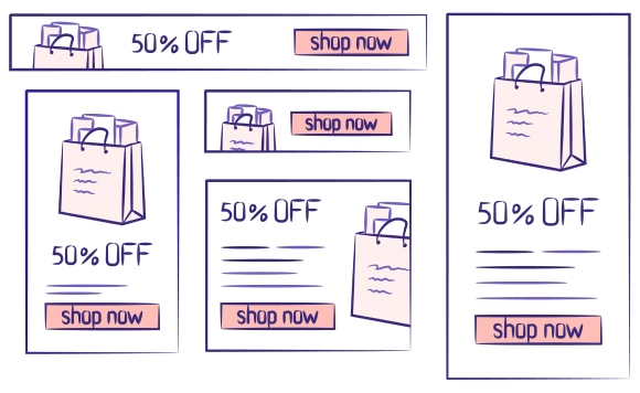 Ecommerce banners of different sizes