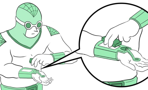 Spiderman repacing his cartridge