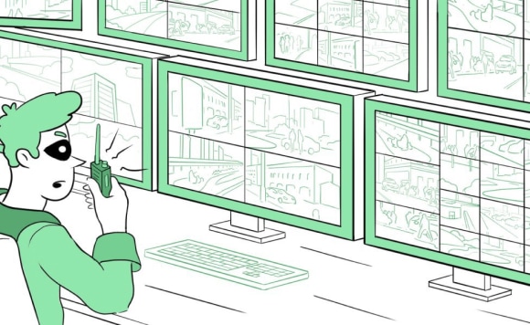 Robin alerting somebody over the radio