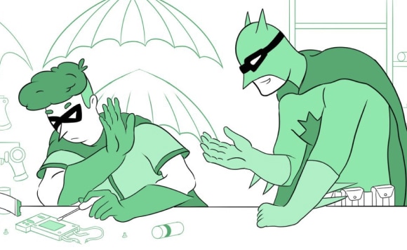 Batman telling Robin how to do his job