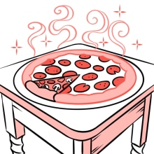 A pizza with an out-of-the-place slice