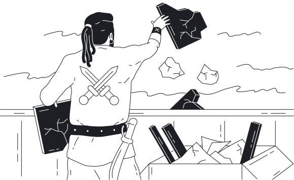 Pirates throws papers into the sea