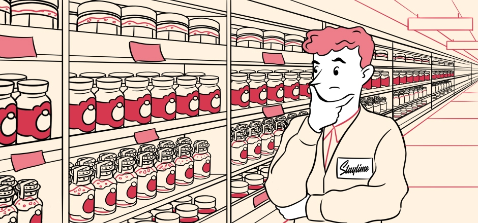 A man choosing which spices to buy