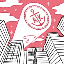 A beam of light with Ankerkraut logo