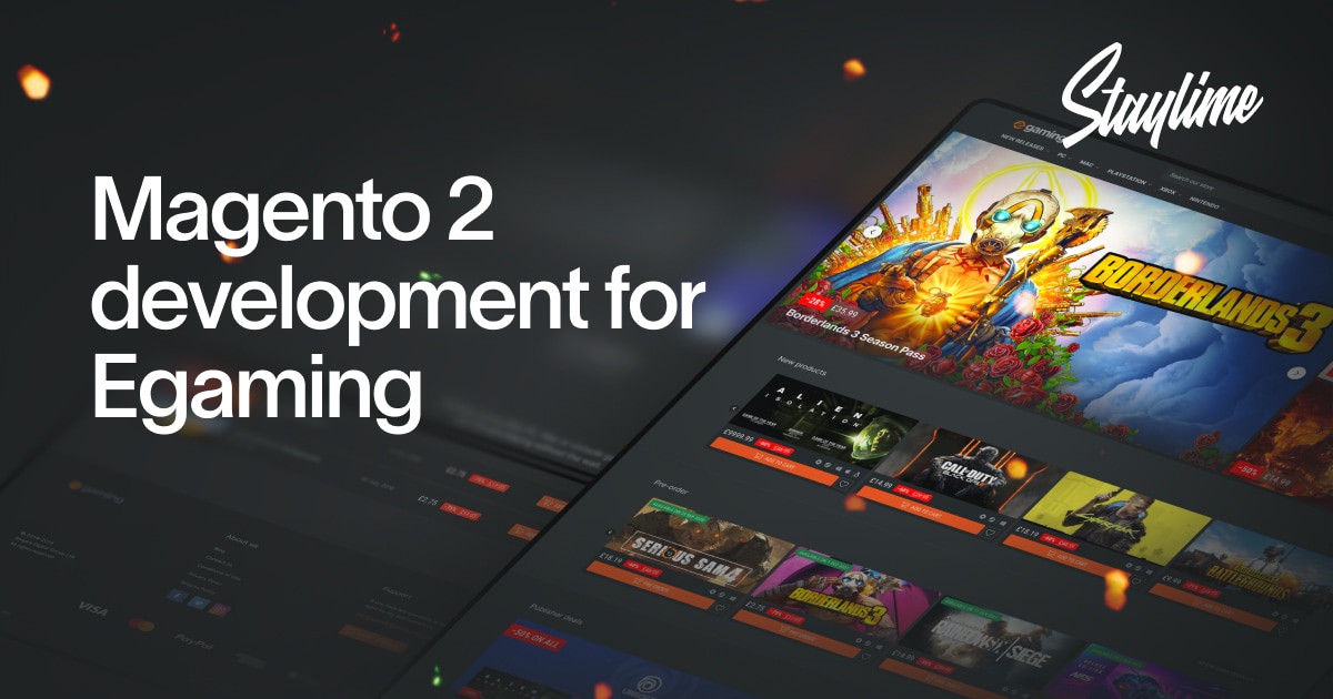 Bespoke Magento theme development for Egaming Staylime