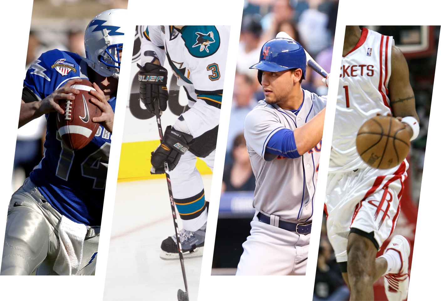 A collage of American sports players