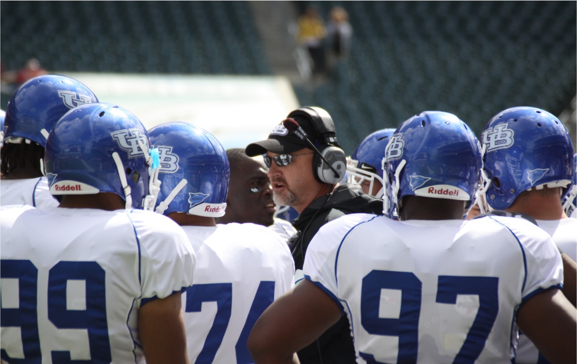 A trainer and players