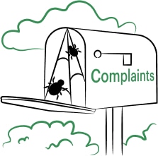 A mailbox with a spider web