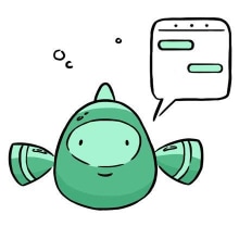 A fish with a chat bubble