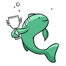 A fish with a cup