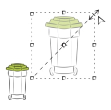 Scaling the image of a trash can