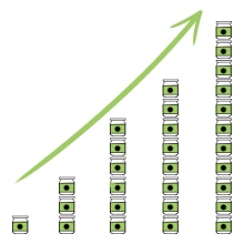 A chart drawn with soup jars