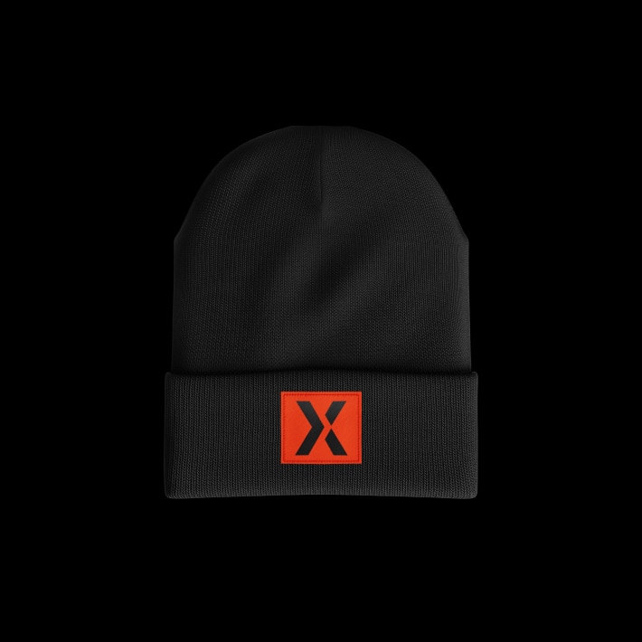 Black hat with mageworx icon on dark background