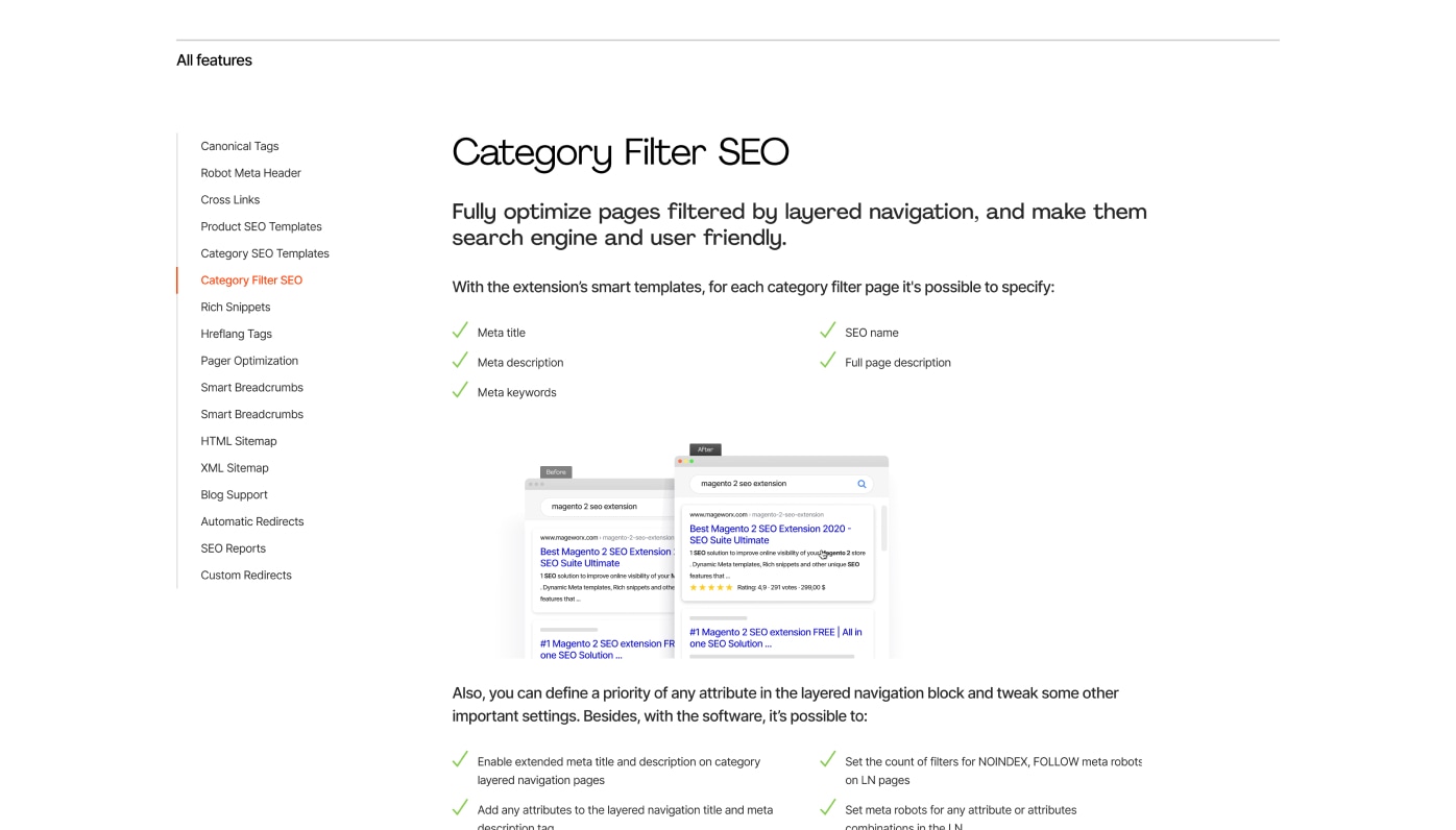 Category Filter SEO