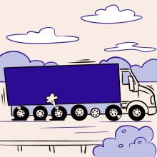 A truck with many wheels