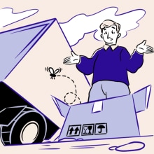 A man at an empty box