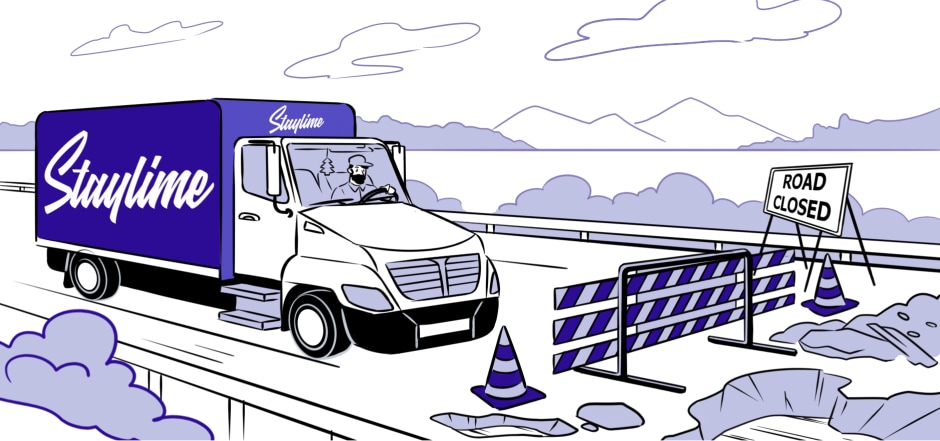 A truck at a dead end