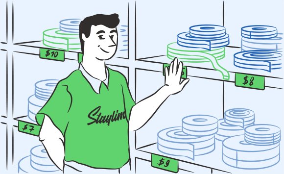 A man hiding the price of a product with his hand